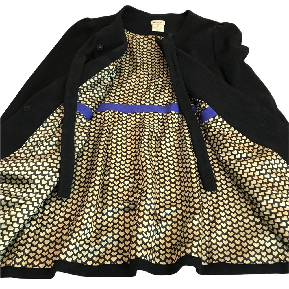 ELEVENSES Black, Lined, 100% Wool, Snap Tie Closure Coat/Jacket, Size 14